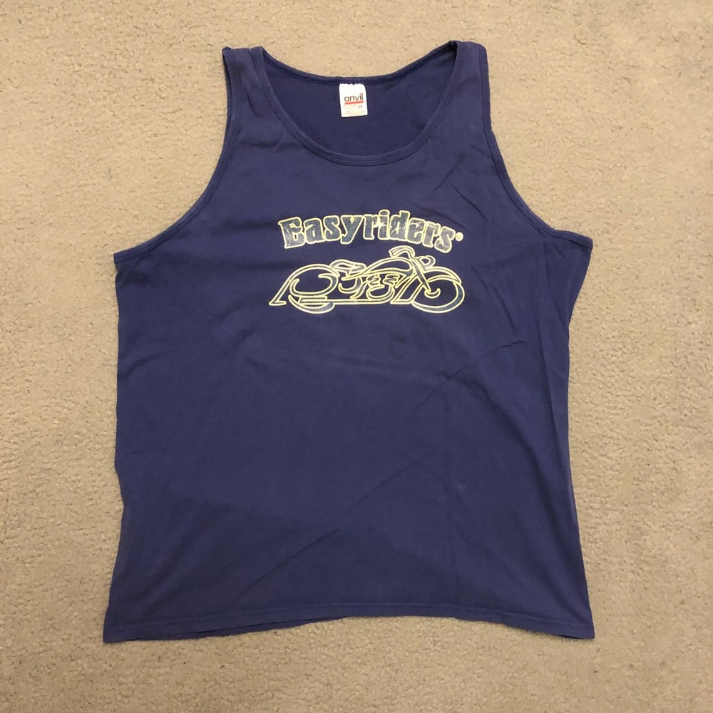 Vtg 2000 Easyriders Spring Rally Myrtle Beach SC Tank Top Anvil Blue Mens 2XL